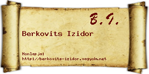 Berkovits Izidor névjegykártya